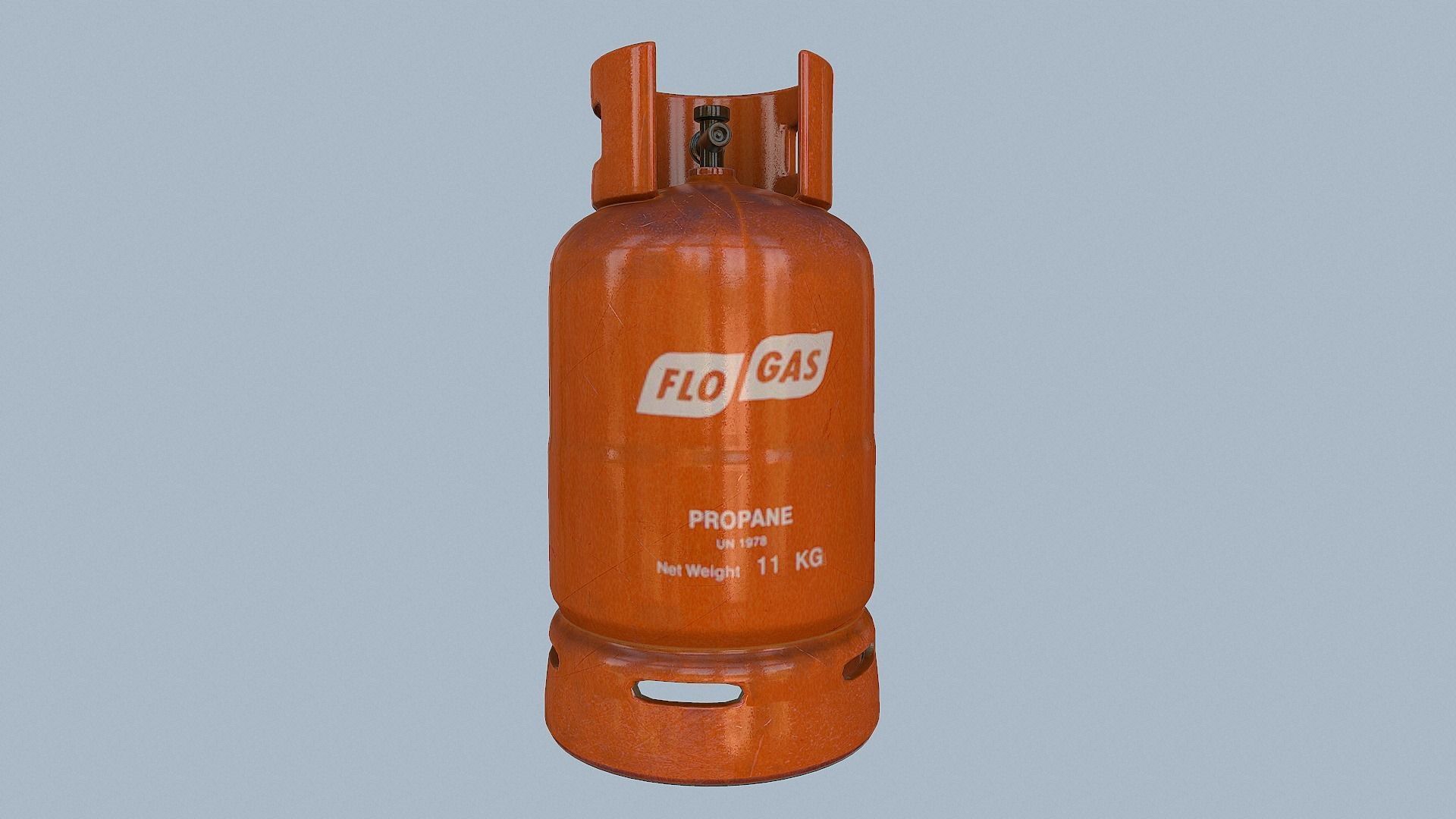 Gas Cylinder Orange Low-poly 3D model_60