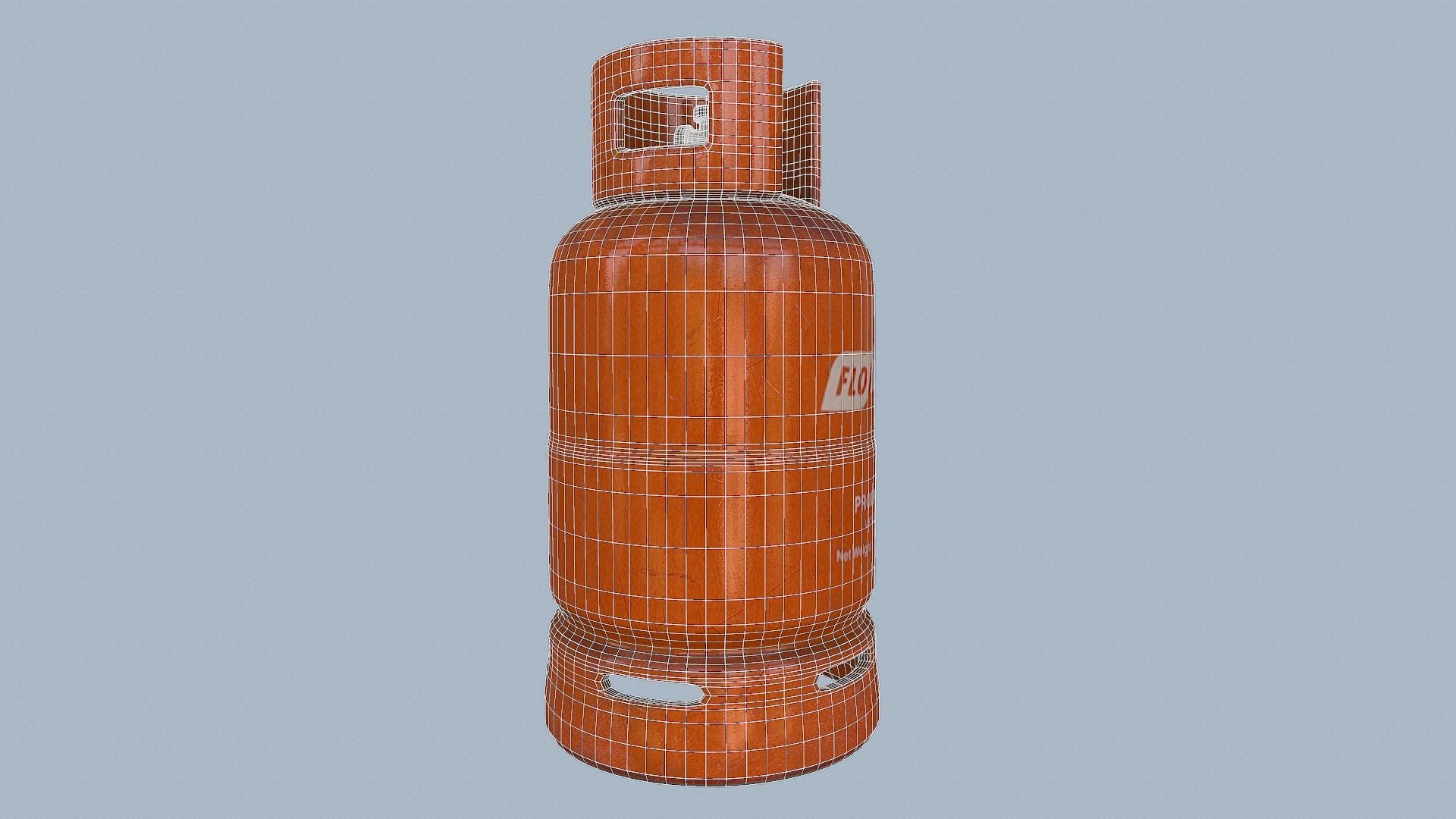 Gas Cylinder Orange Low-poly 3D model_51