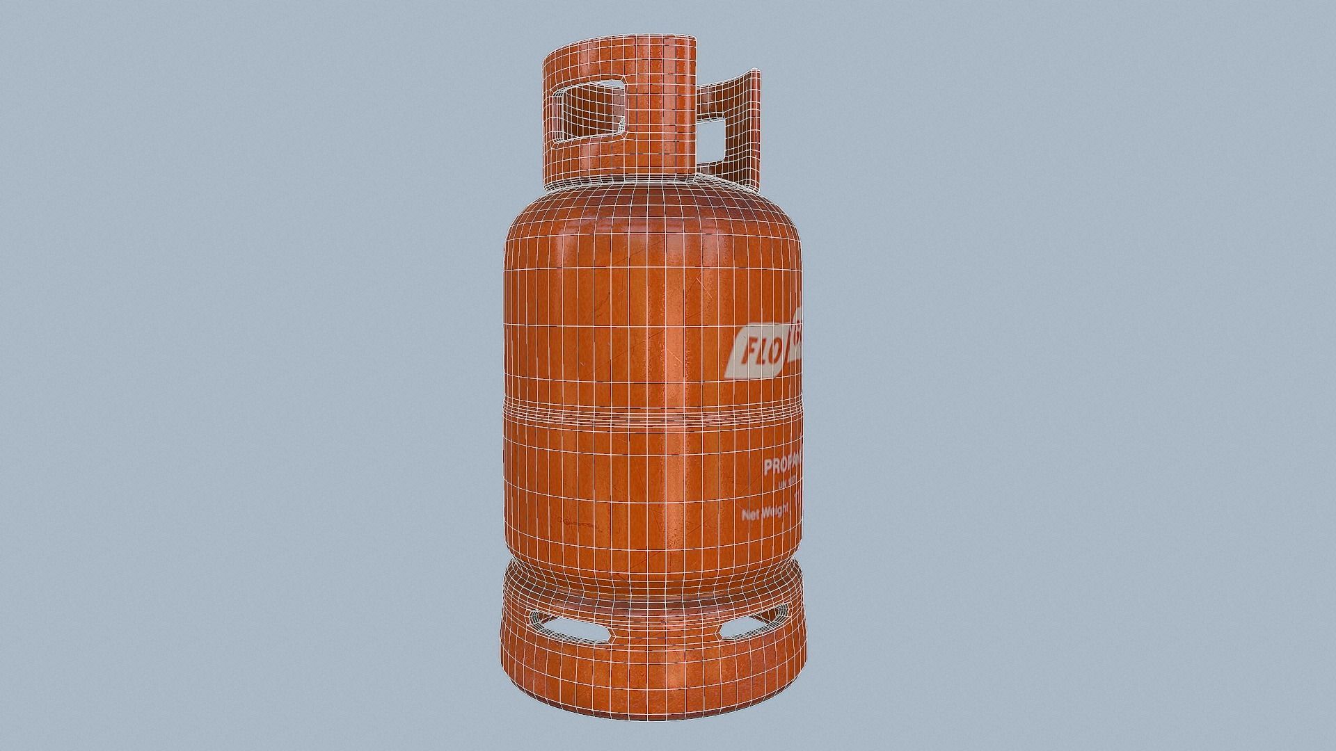 Gas Cylinder Orange Low-poly 3D model_53
