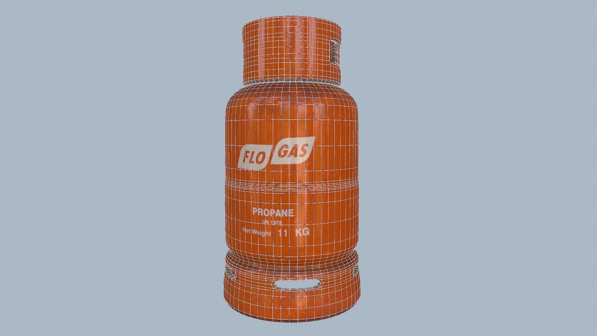 Gas Cylinder Orange Low-poly 3D model_35