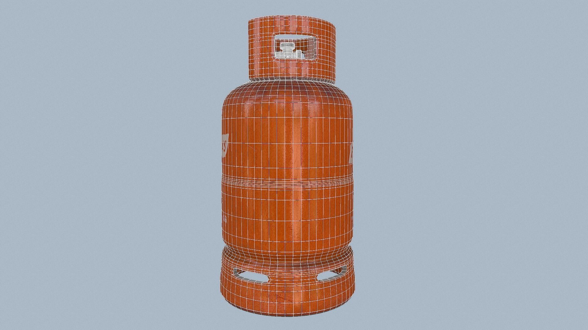 Gas Cylinder Orange Low-poly 3D model_17