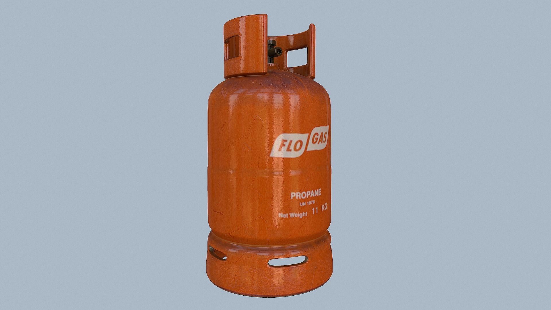 Gas Cylinder Orange Low-poly 3D model_56