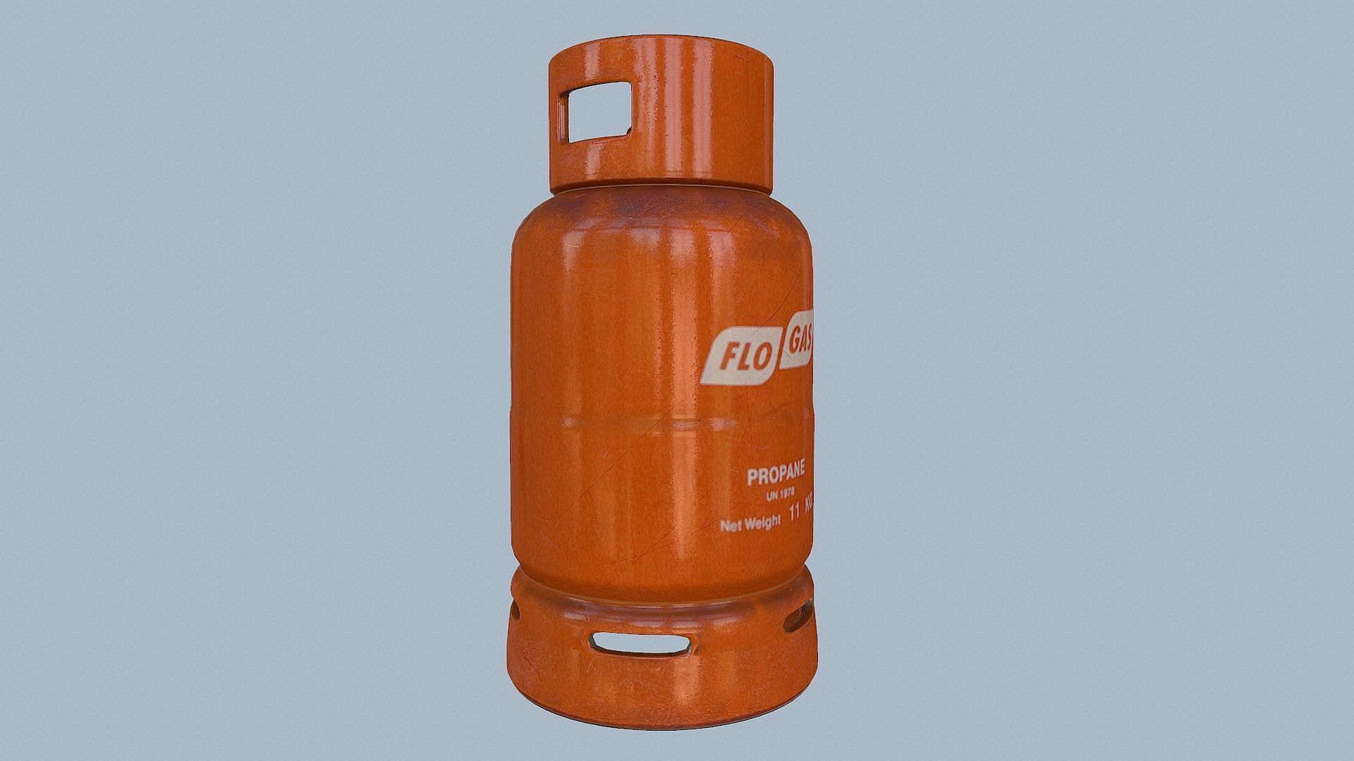 Gas Cylinder Orange Low-poly 3D model_24