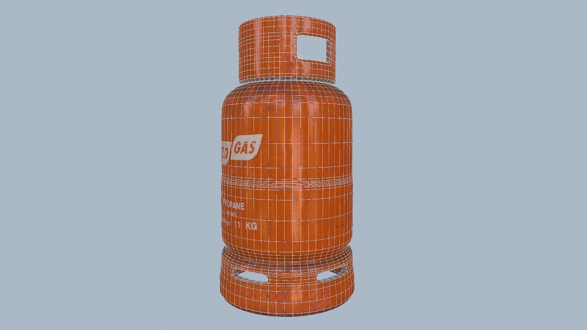 Gas Cylinder Orange Low-poly 3D model_41