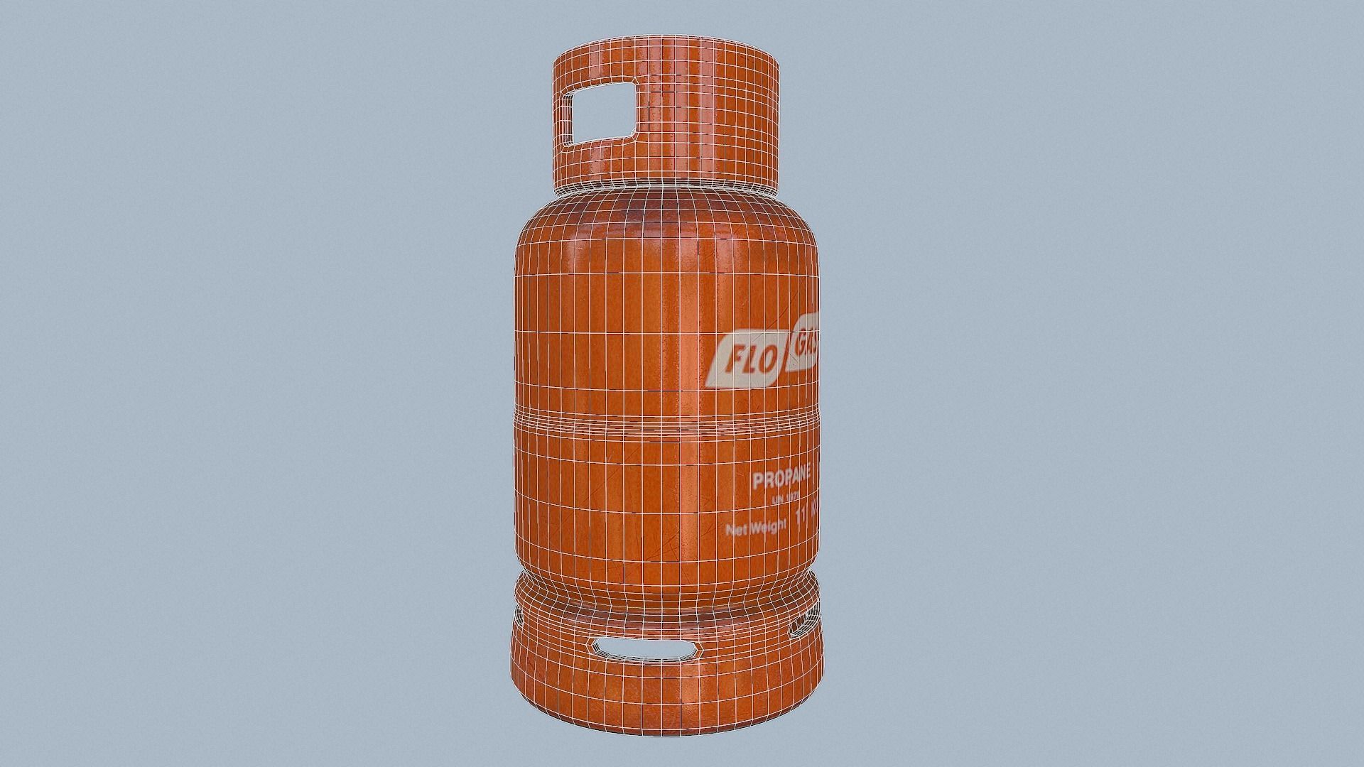 Gas Cylinder Orange Low-poly 3D model_25