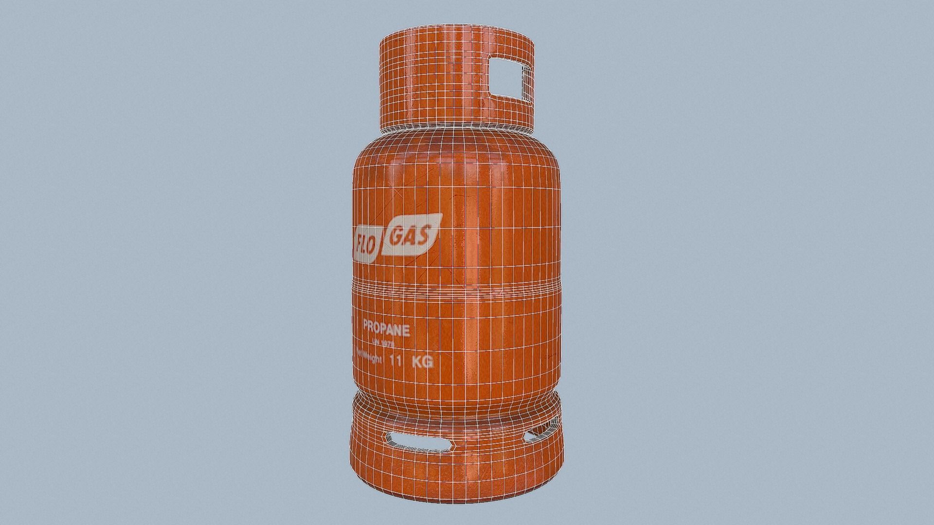 Gas Cylinder Orange Low-poly 3D model_39