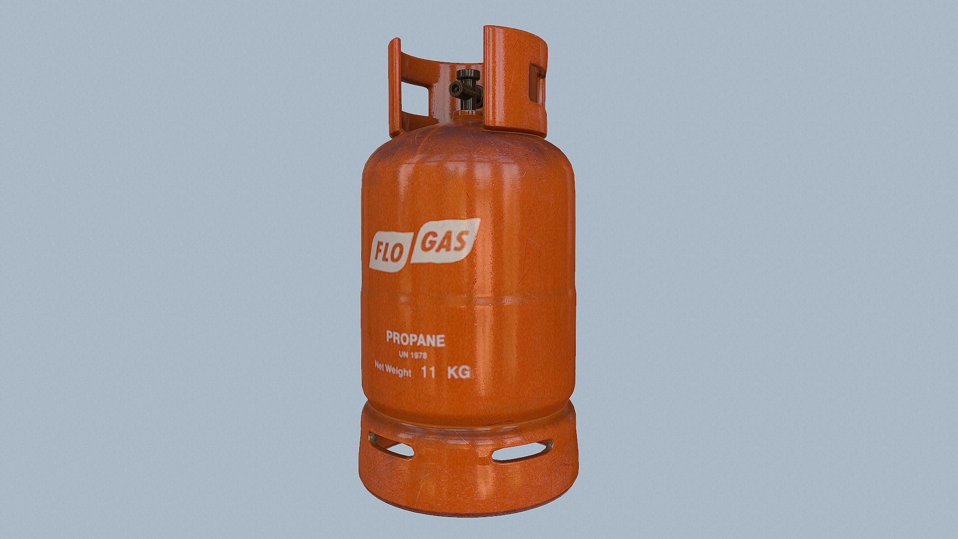 Gas Cylinder Orange Low-poly 3D model_6
