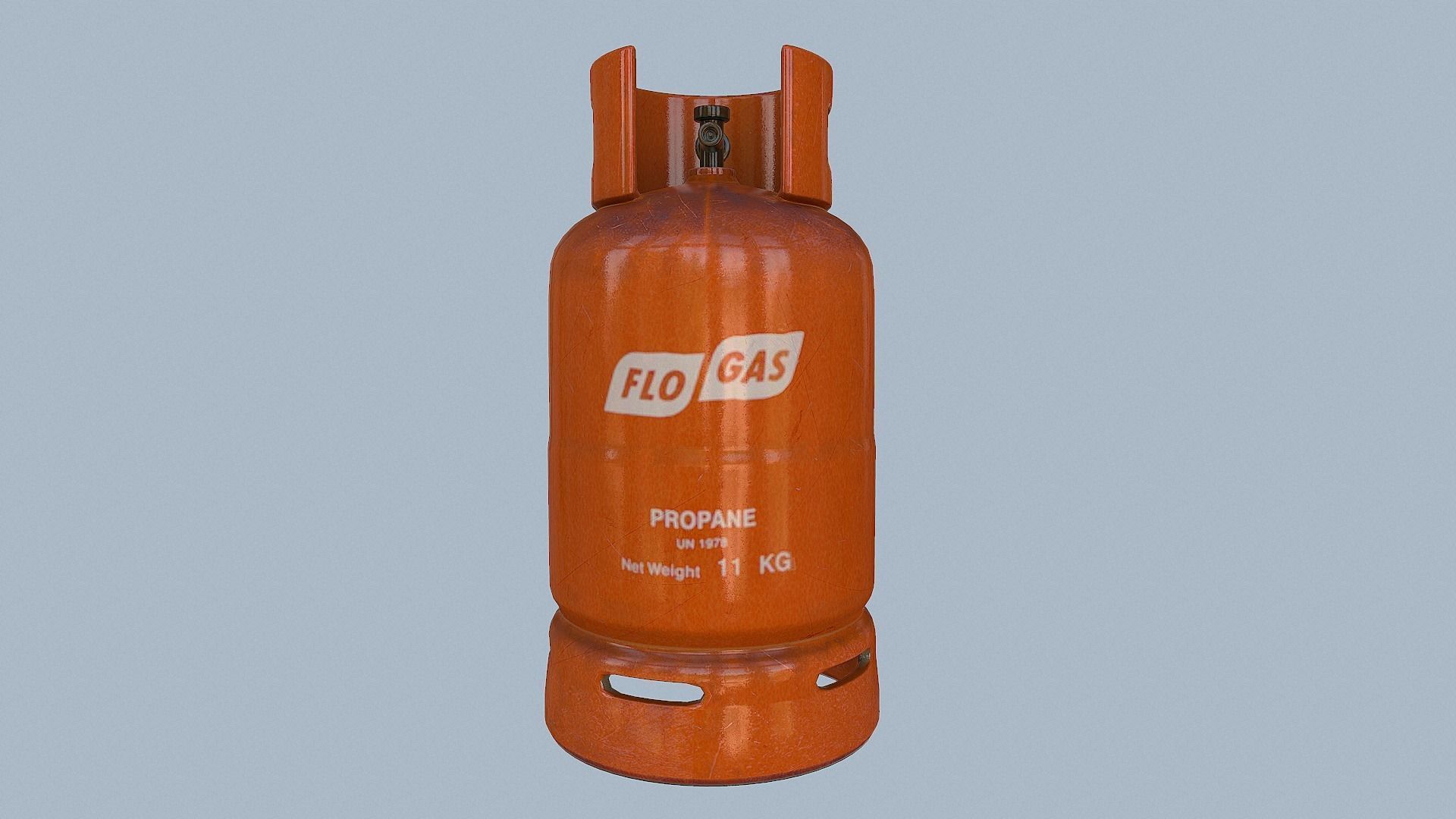 Gas Cylinder Orange Low-poly 3D model_2