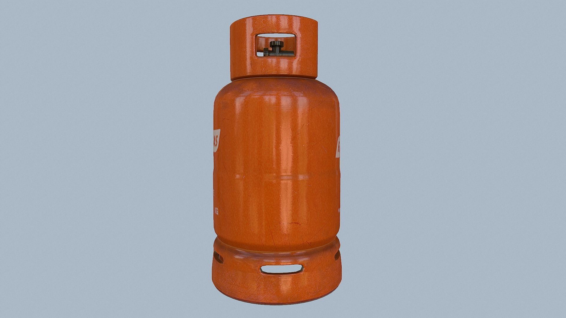 Gas Cylinder Orange Low-poly 3D model_46