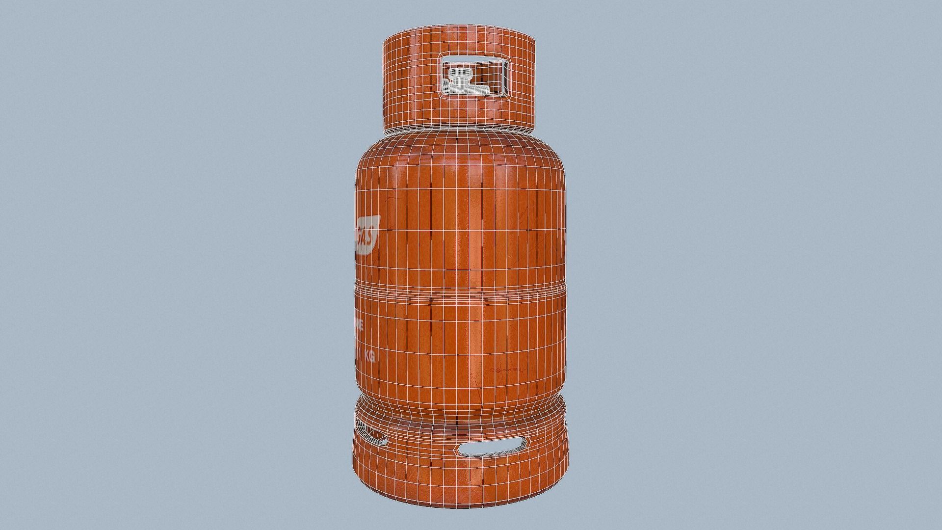 Gas Cylinder Orange Low-poly 3D model_45