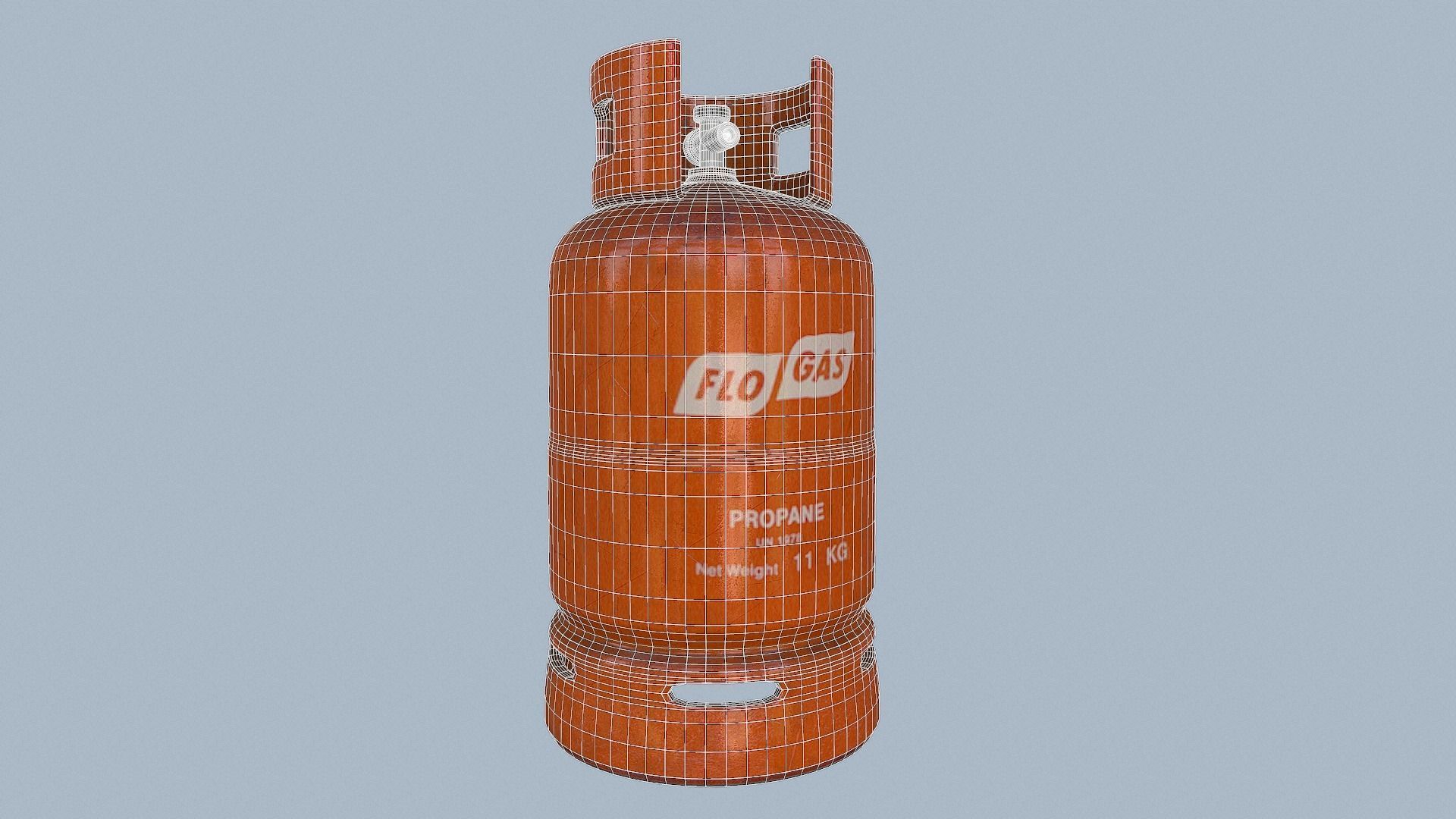 Gas Cylinder Orange Low-poly 3D model_59