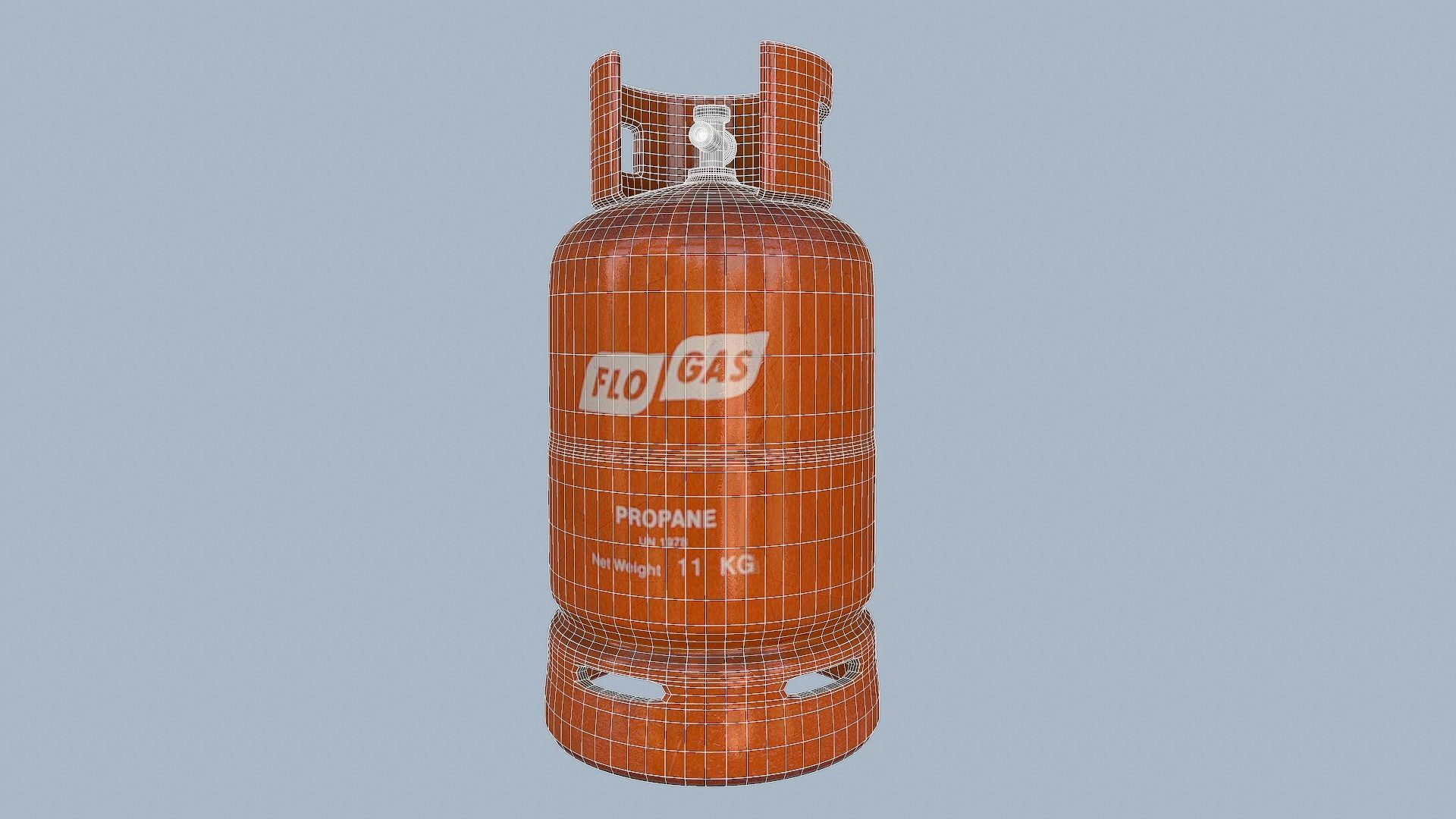 Gas Cylinder Orange Low-poly 3D model_5