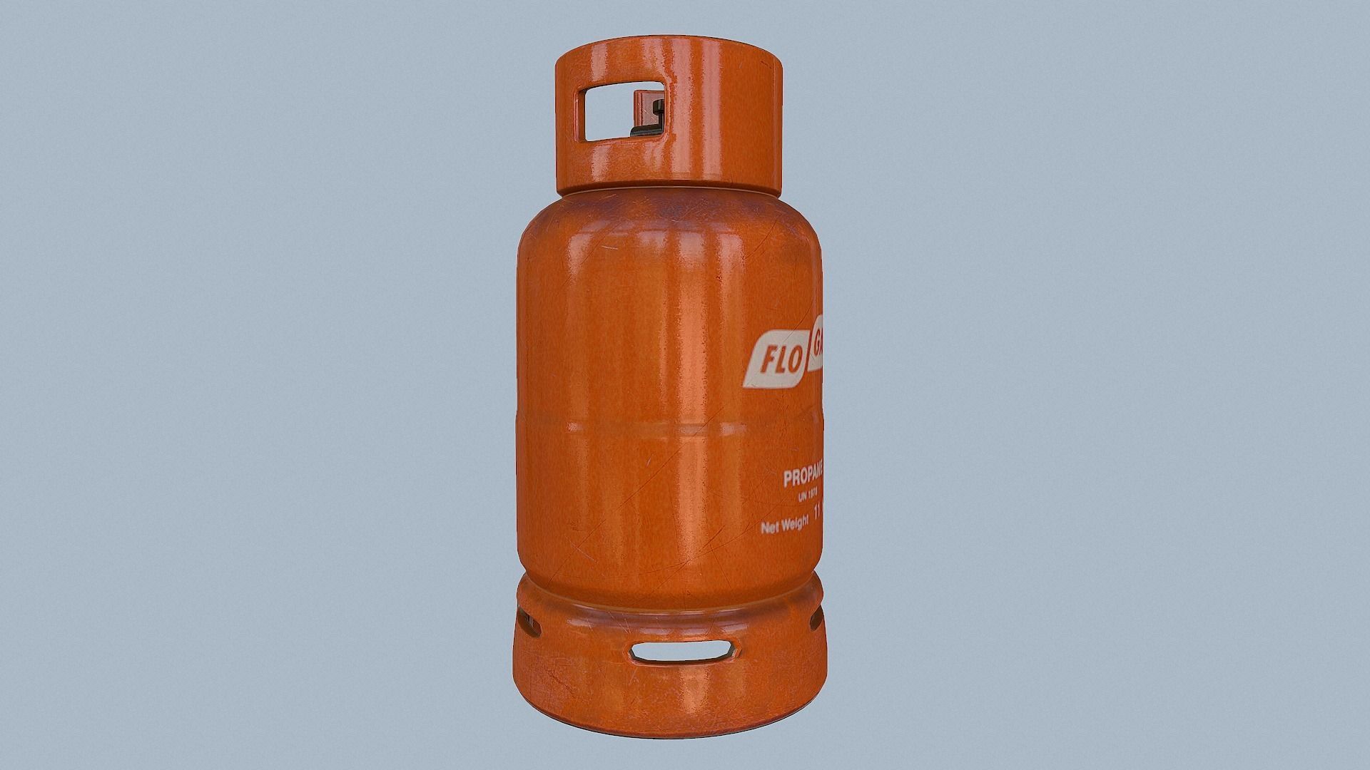 Gas Cylinder Orange Low-poly 3D model_22