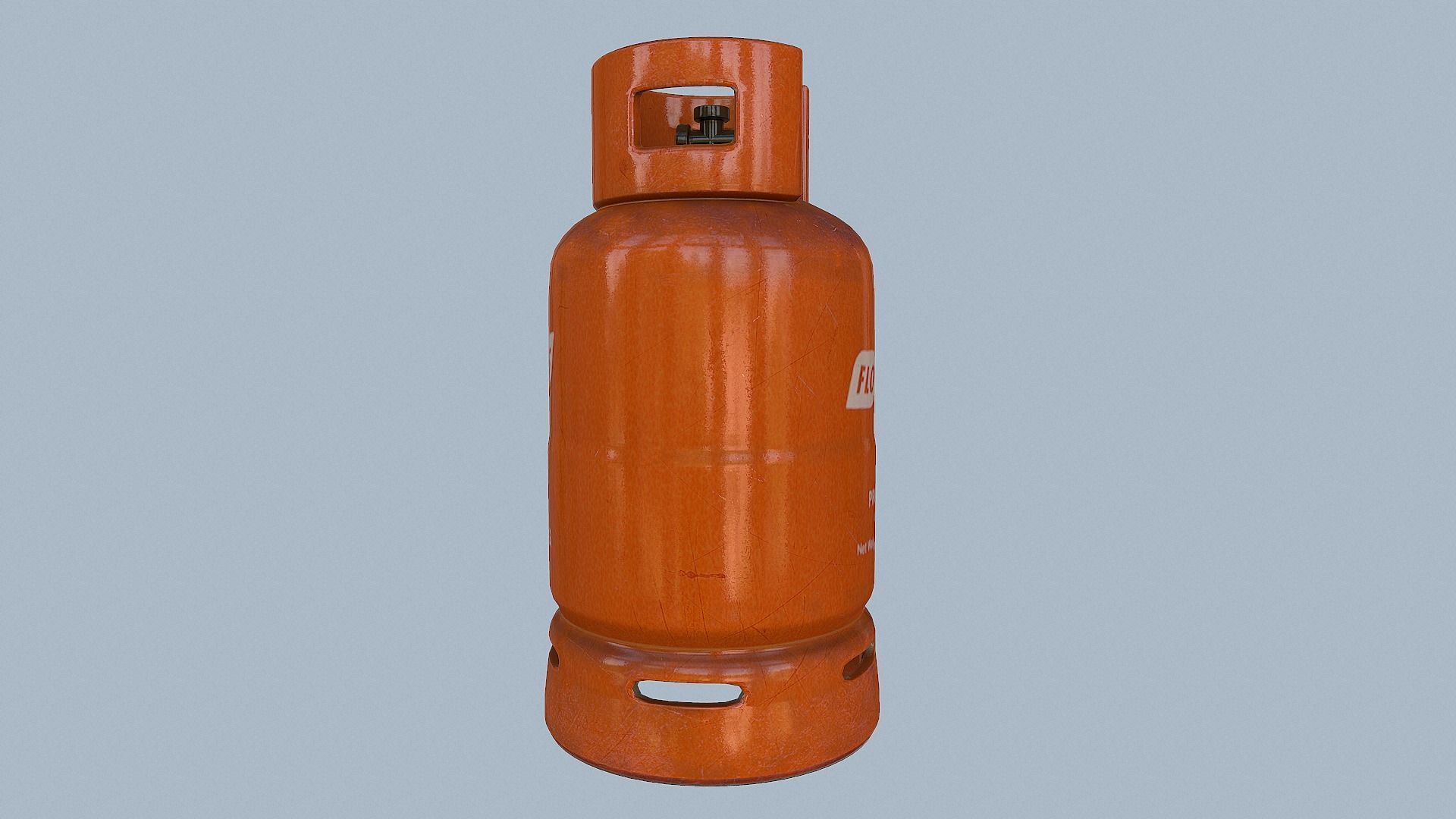Gas Cylinder Orange Low-poly 3D model_48