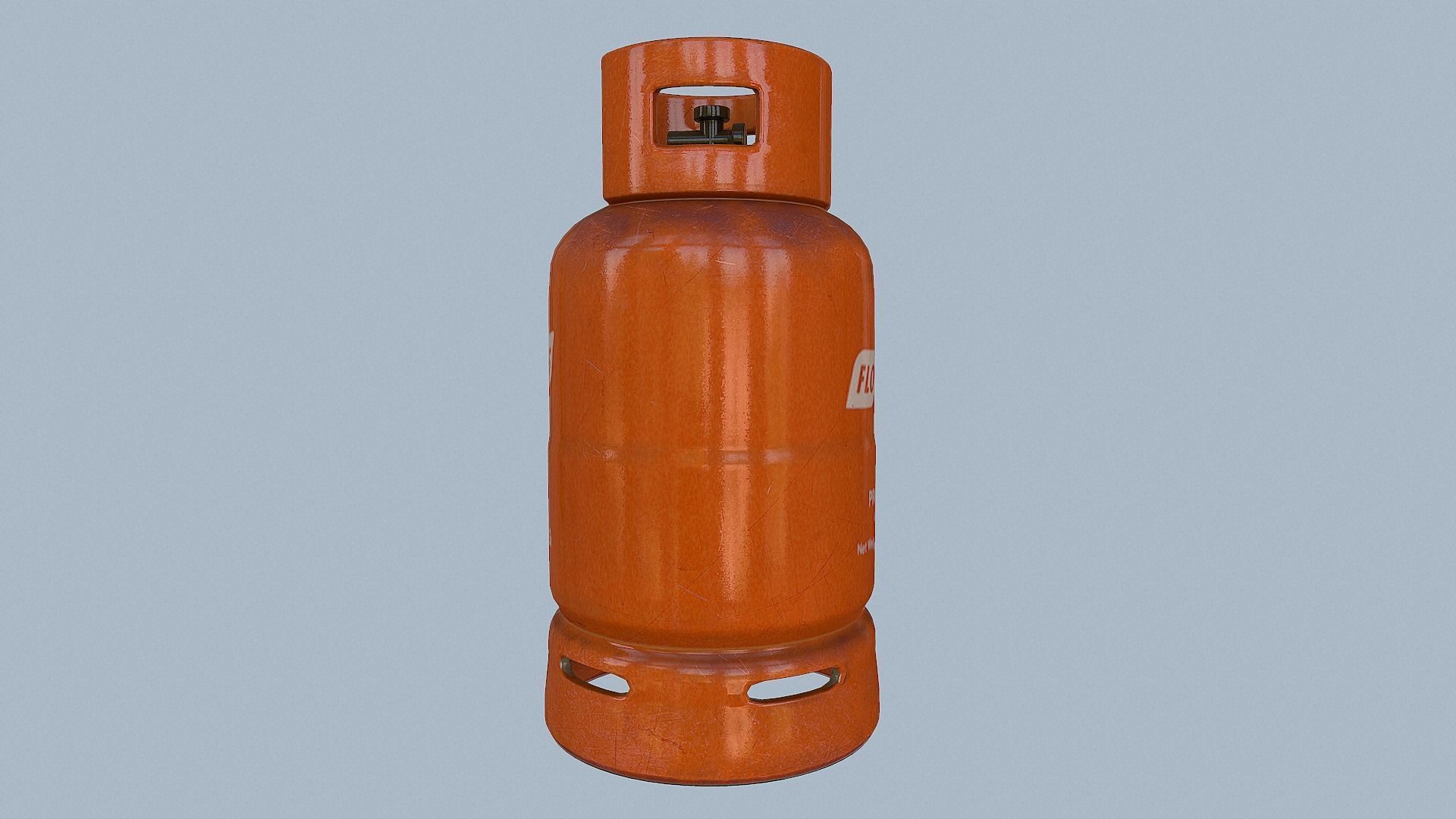 Gas Cylinder Orange Low-poly 3D model_18