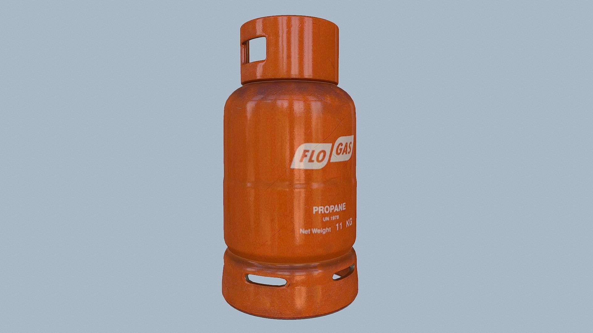 Gas Cylinder Orange Low-poly 3D model_26