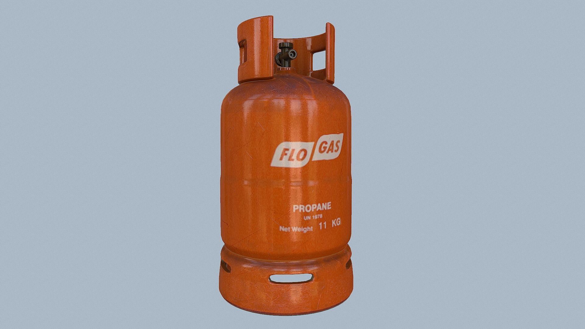 Gas Cylinder Orange Low-poly 3D model_58