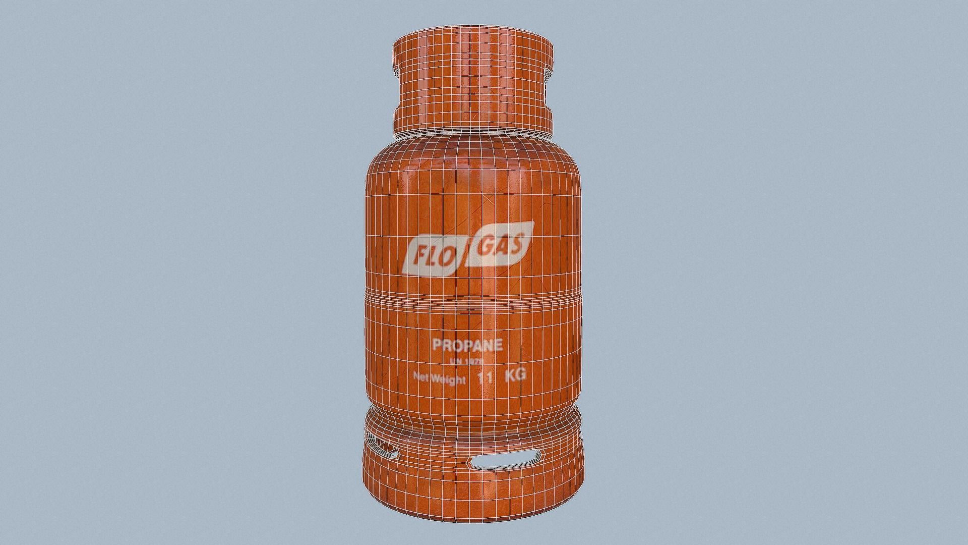 Gas Cylinder Orange Low-poly 3D model_33