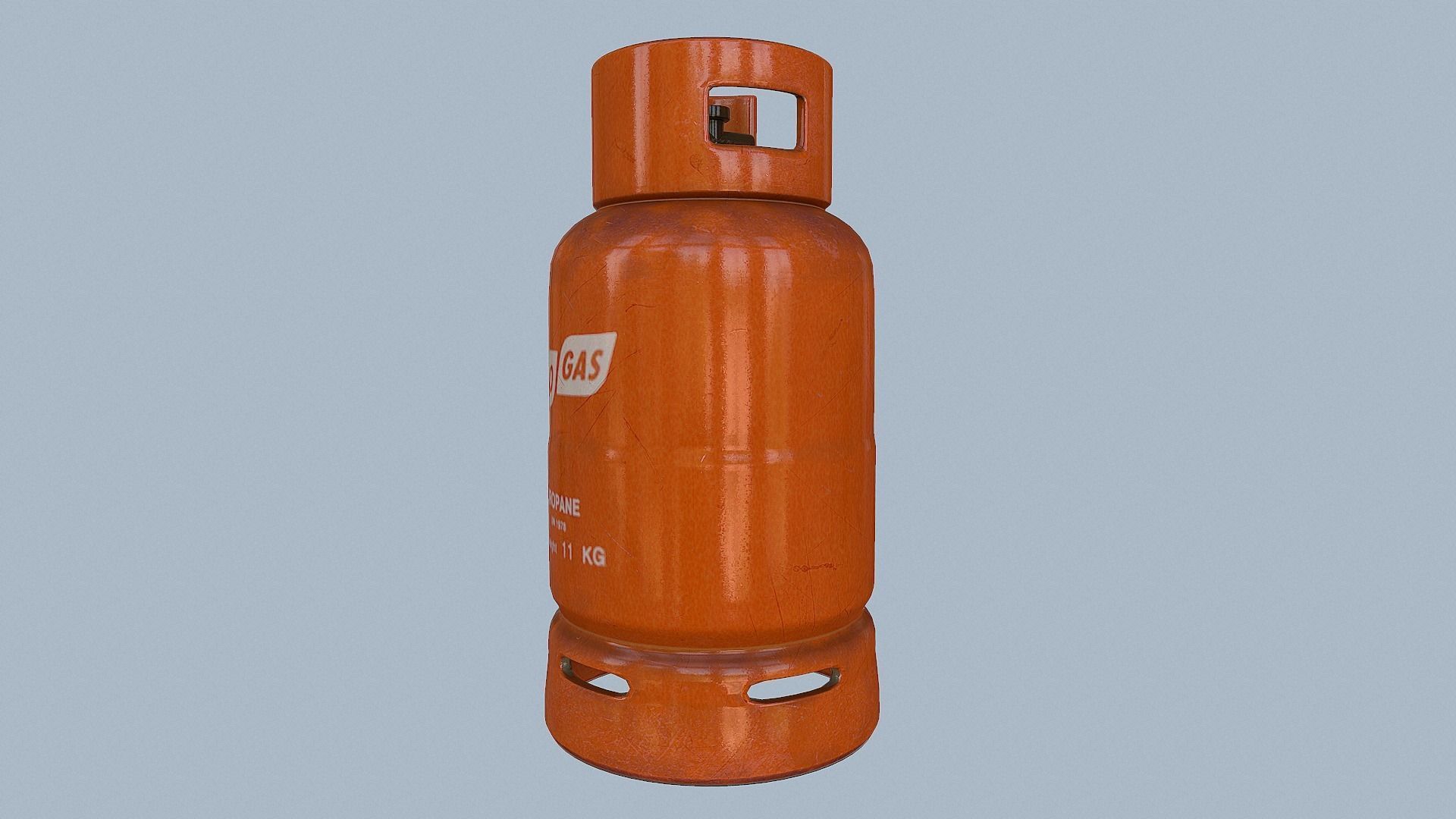 Gas Cylinder Orange Low-poly 3D model_42
