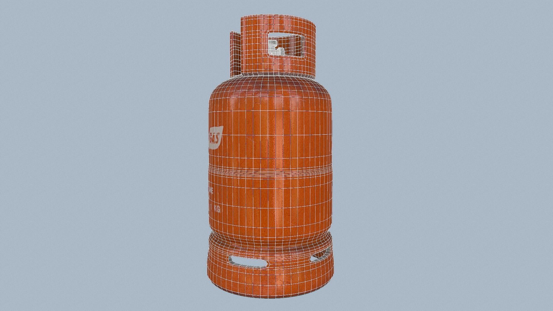 Gas Cylinder Orange Low-poly 3D model_15