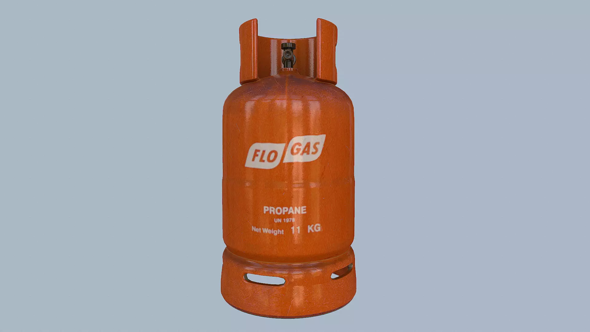 Gas Cylinder Orange Low-poly 3D model_0