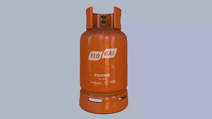 Gas Cylinder Orange Low-poly 3D model