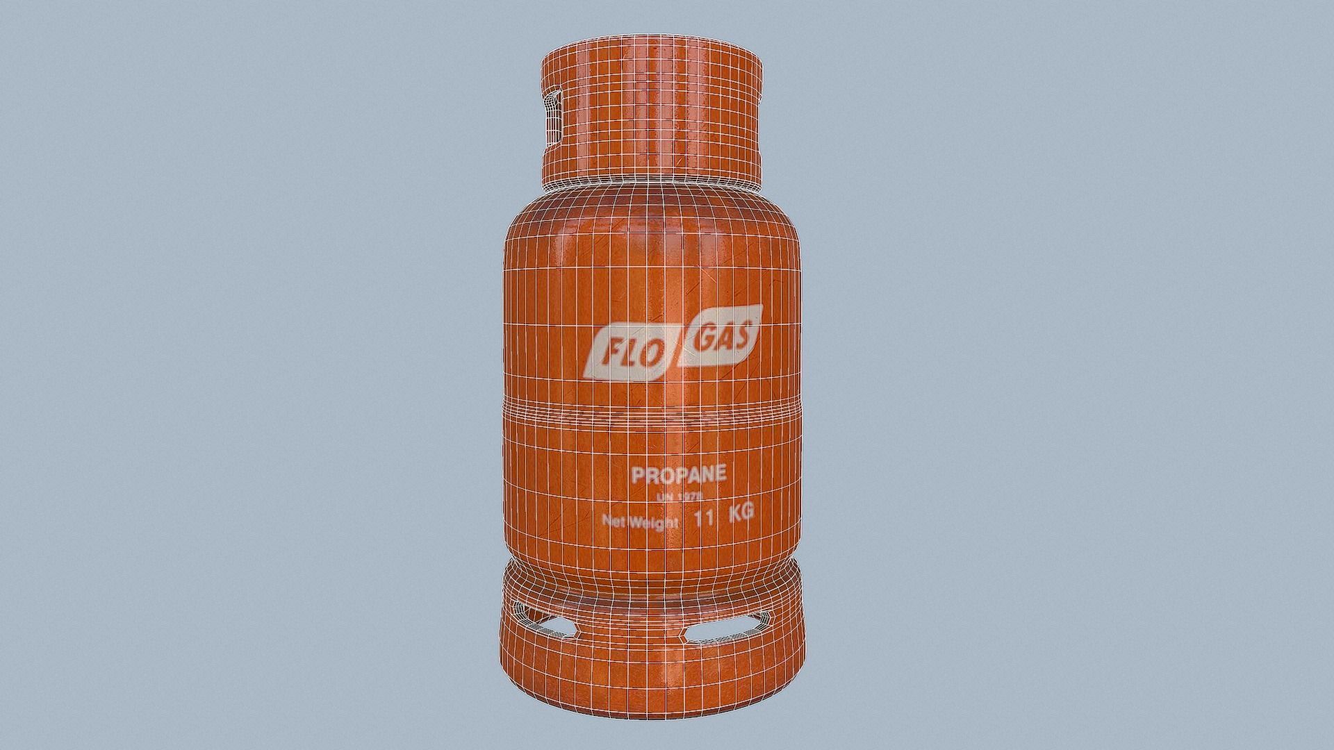Gas Cylinder Orange Low-poly 3D model_31