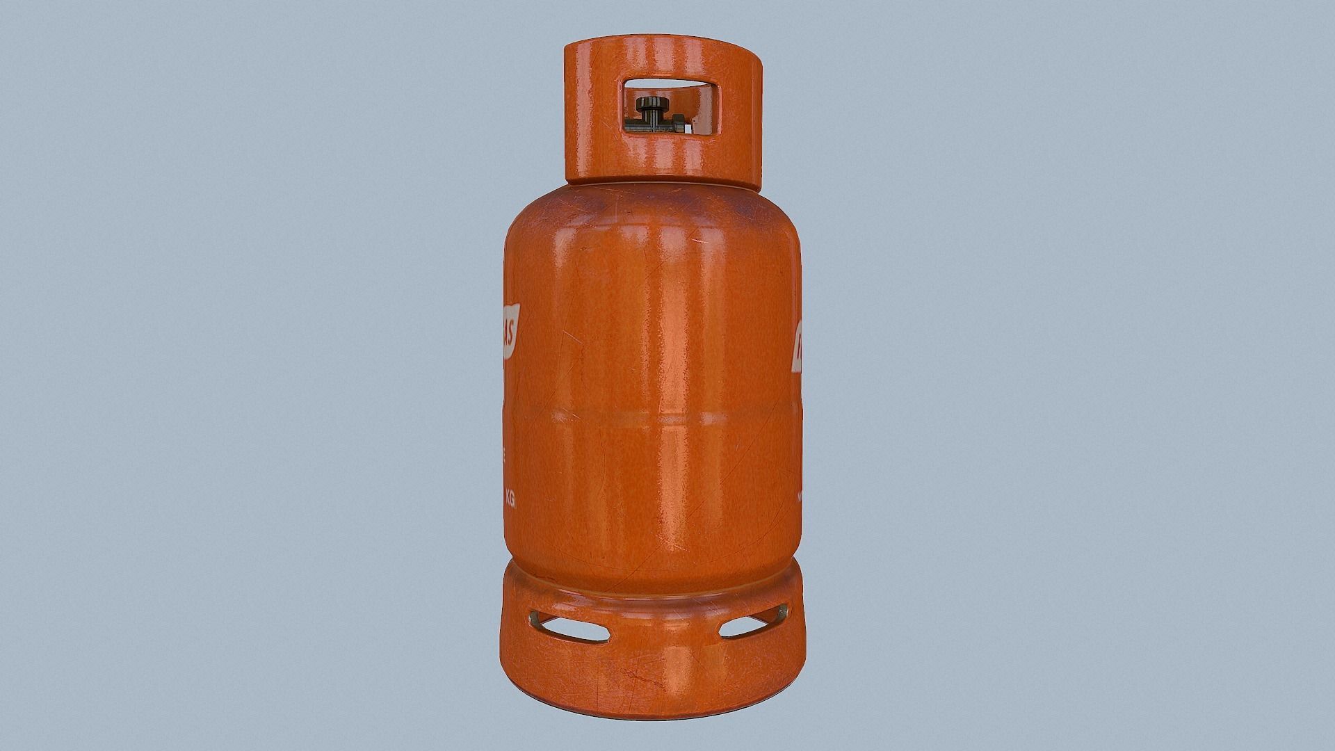 Gas Cylinder Orange Low-poly 3D model_16