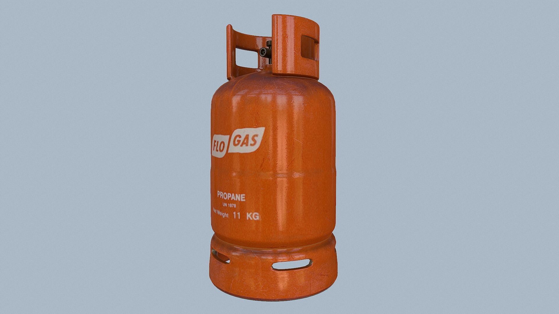 Gas Cylinder Orange Low-poly 3D model_8