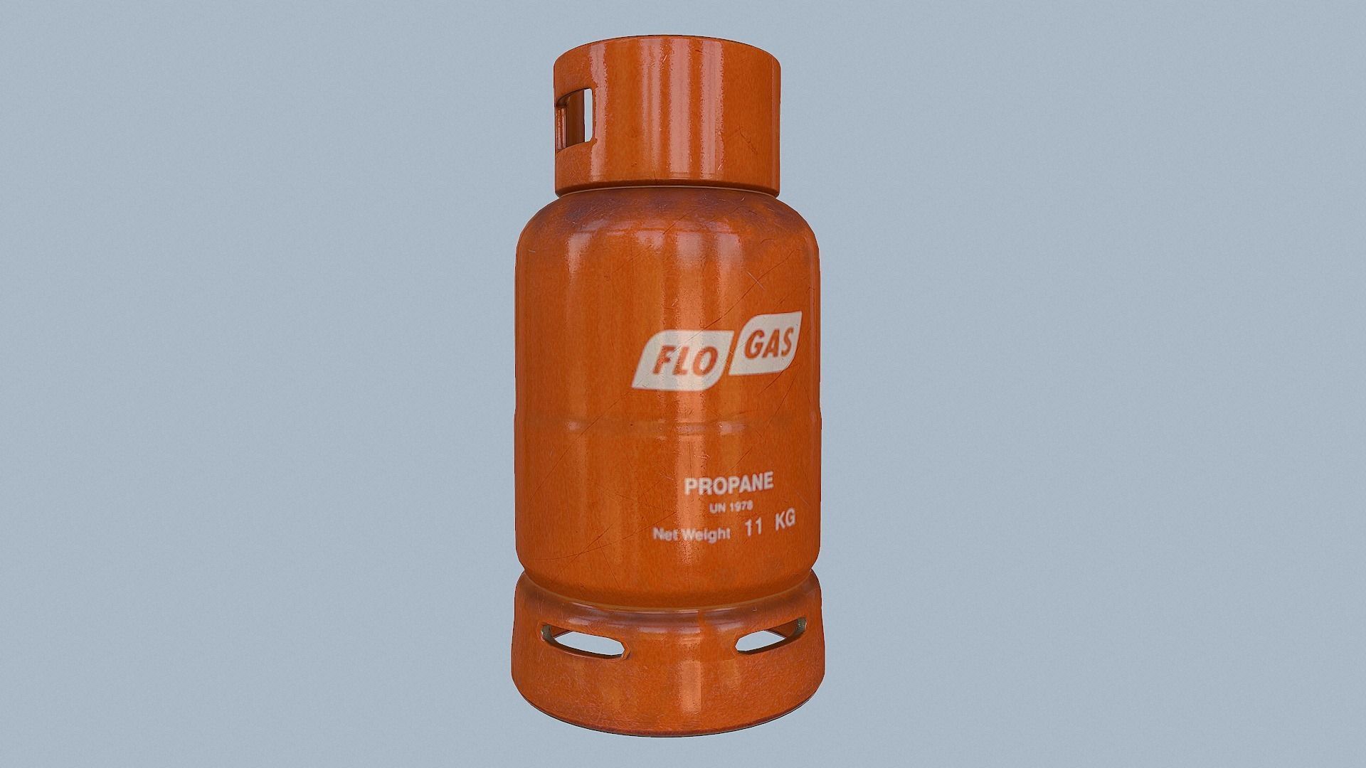Gas Cylinder Orange Low-poly 3D model_28