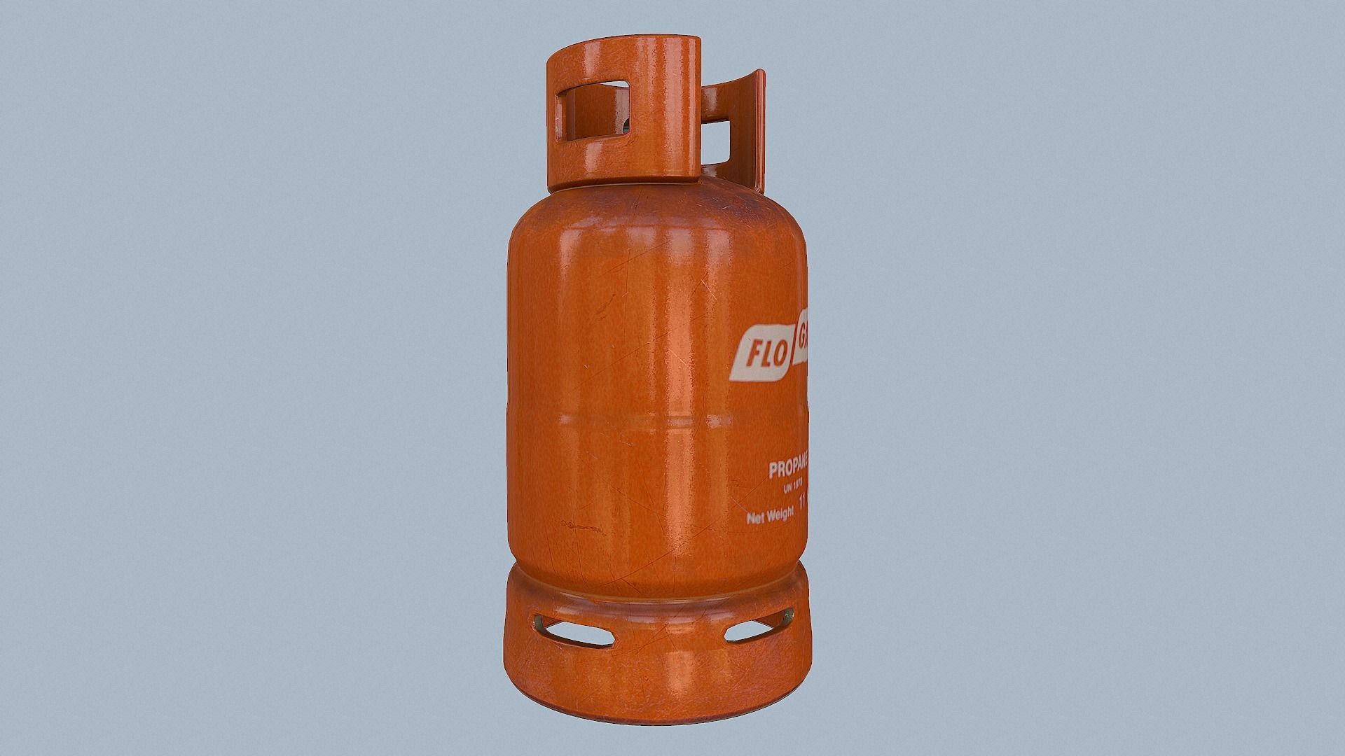 Gas Cylinder Orange Low-poly 3D model_52