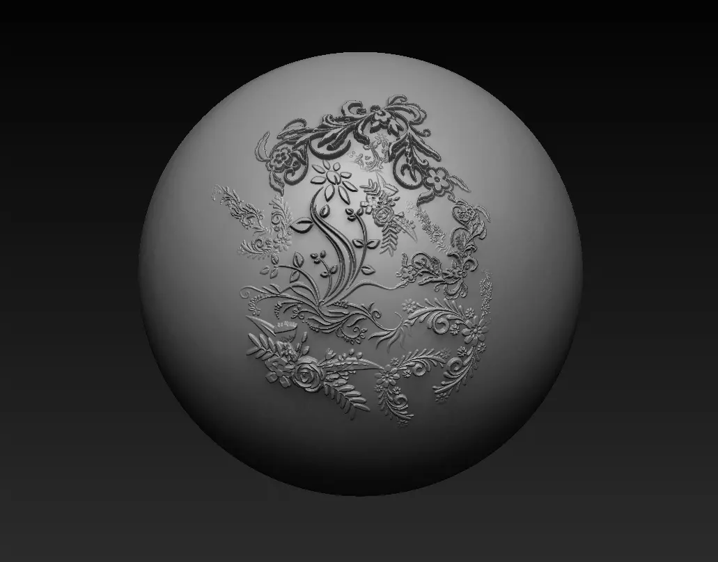 Floral VDM Brush Set 01 3D model_0