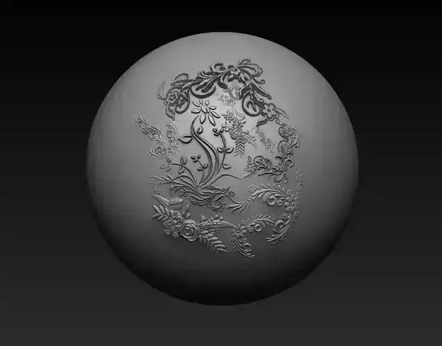 Floral VDM Brush Set 01 3D model