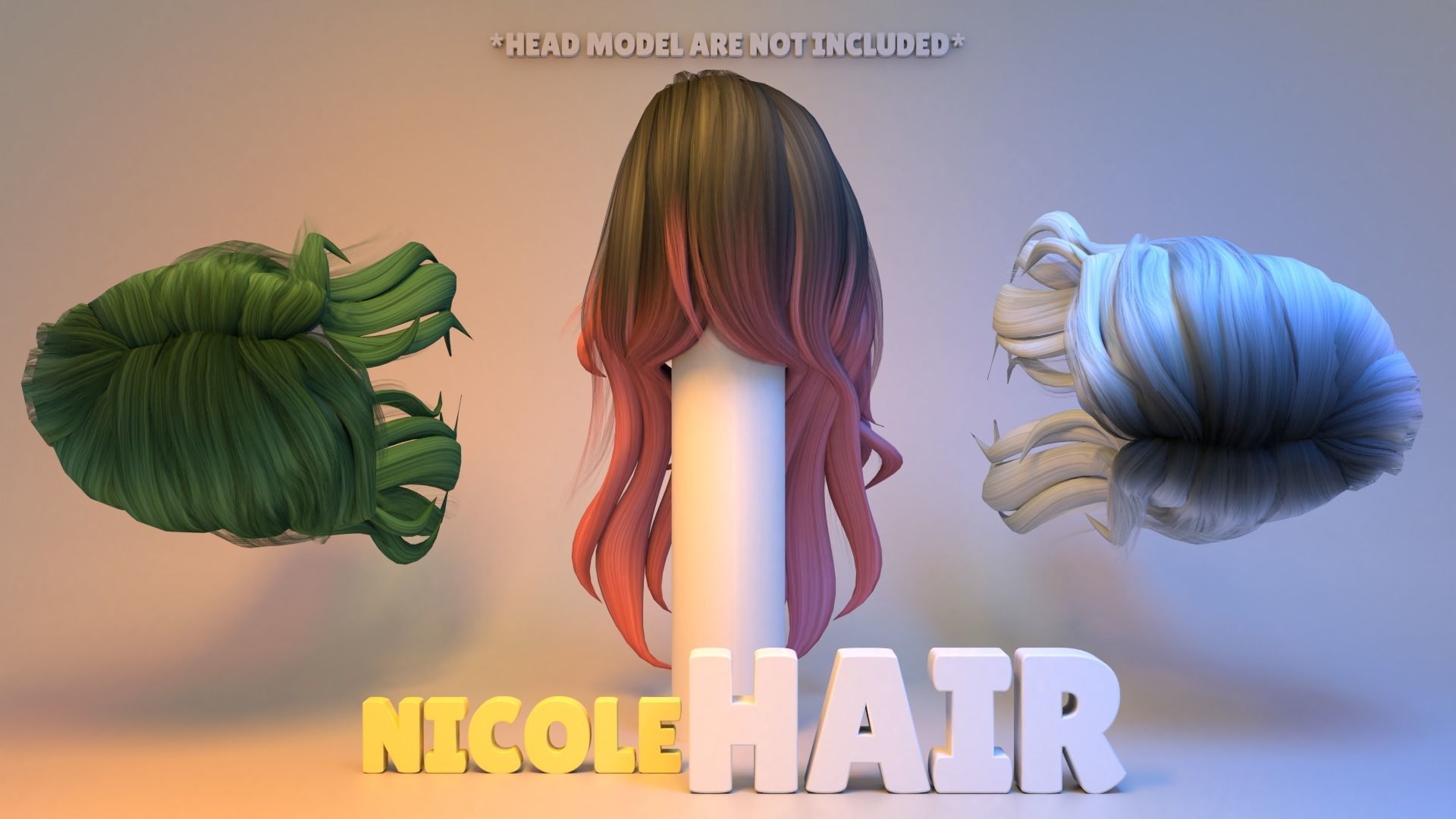 Nicole Hair 3D model_2