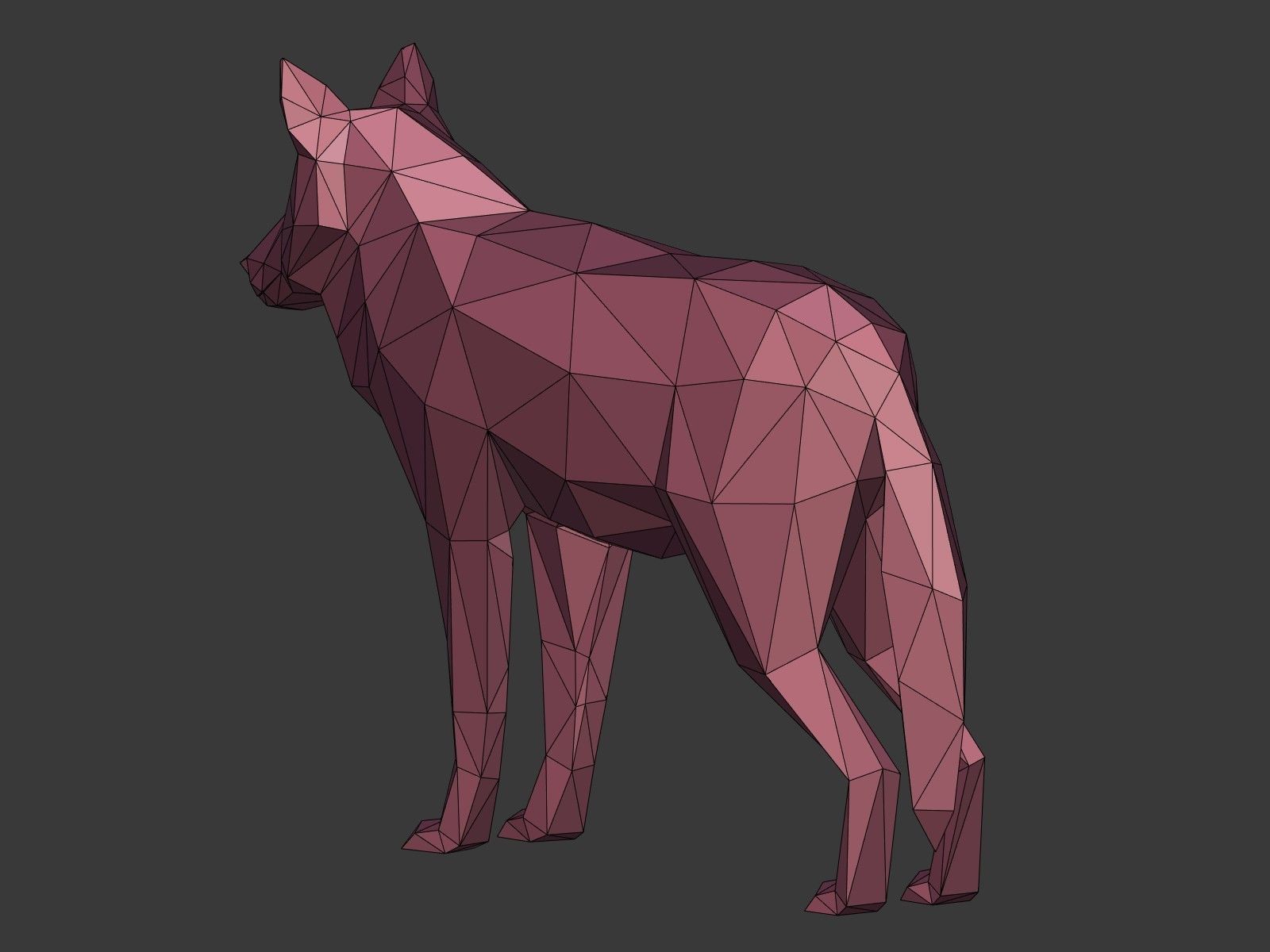 Cartoon Wolf - Dog - Low Poly Low-poly 3D model_10