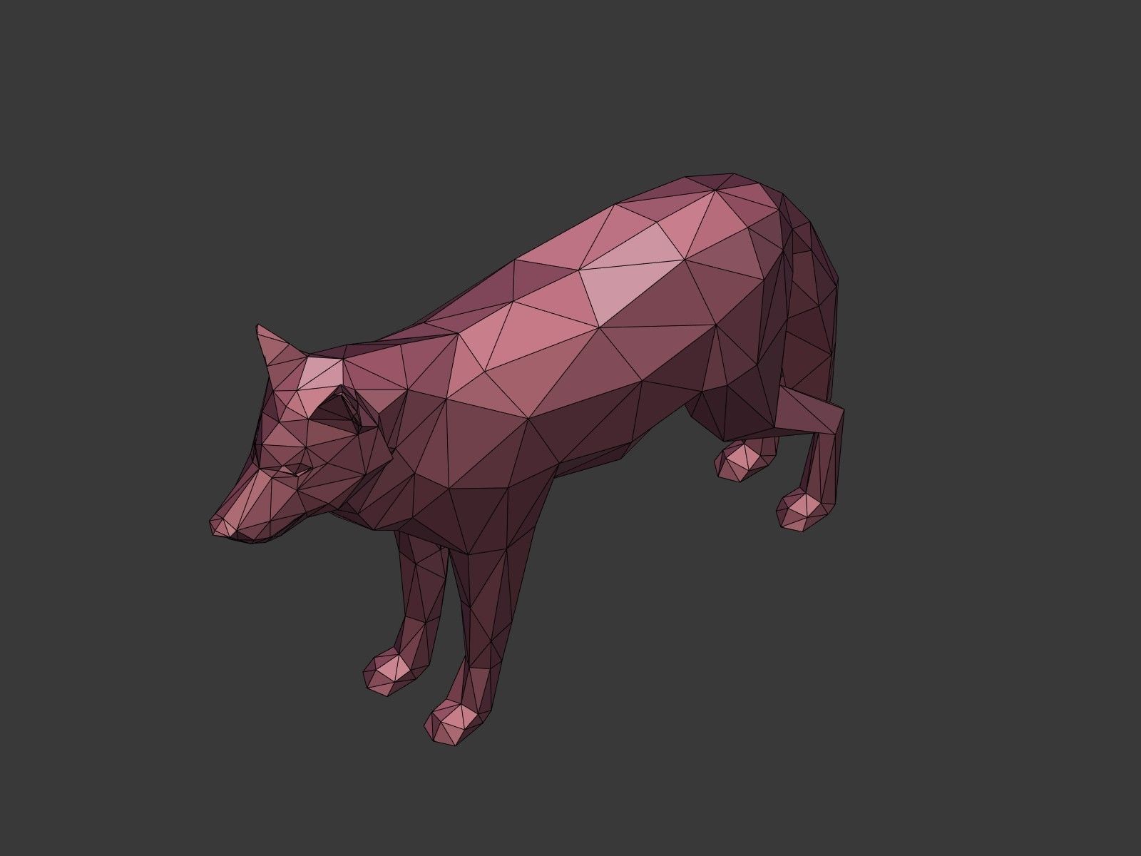 Cartoon Wolf - Dog - Low Poly Low-poly 3D model_18