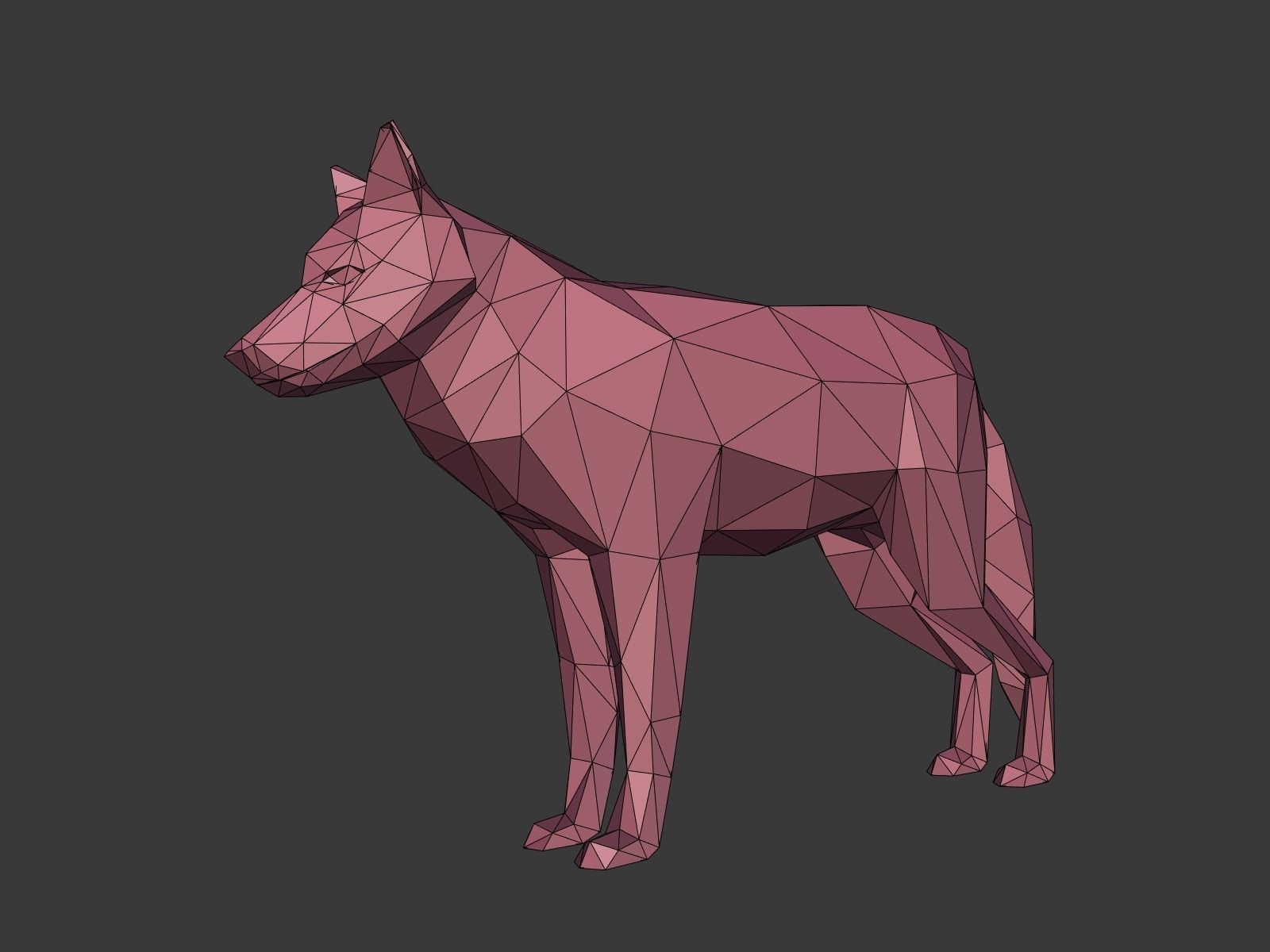 Cartoon Wolf - Dog - Low Poly Low-poly 3D model_2