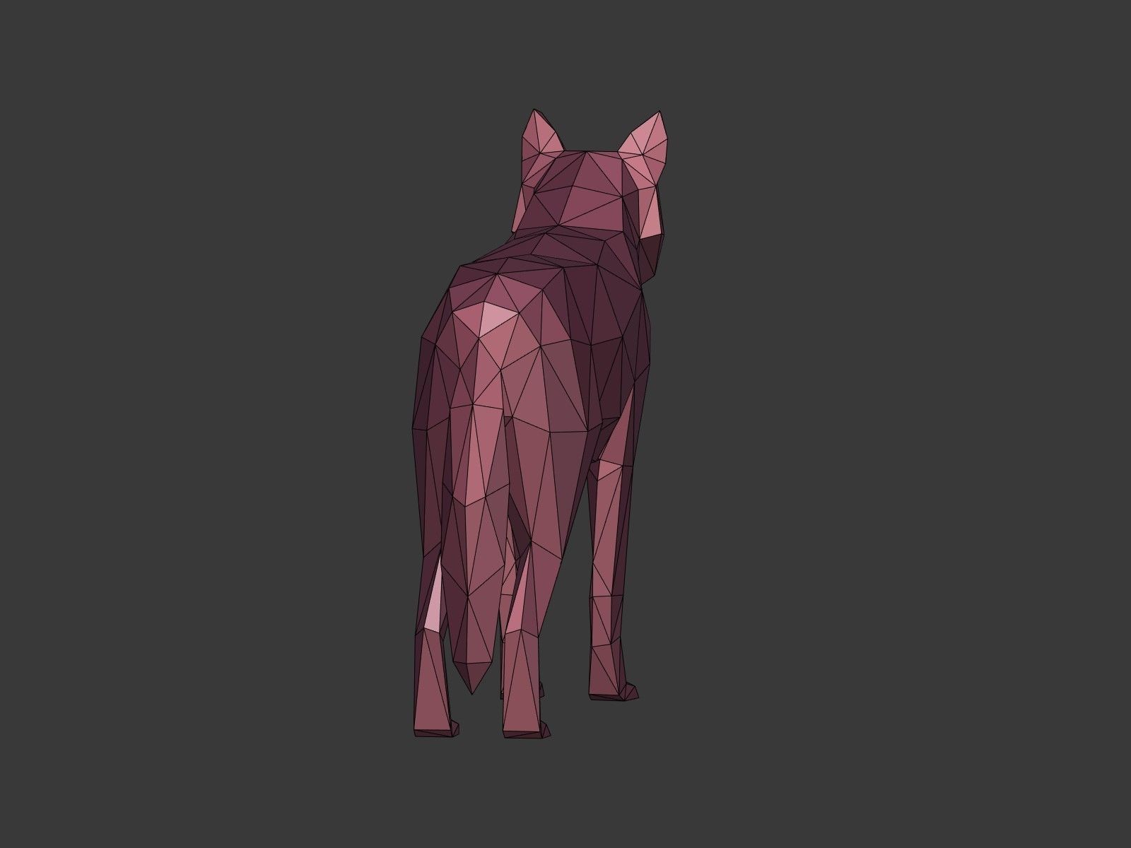 Cartoon Wolf - Dog - Low Poly Low-poly 3D model_12