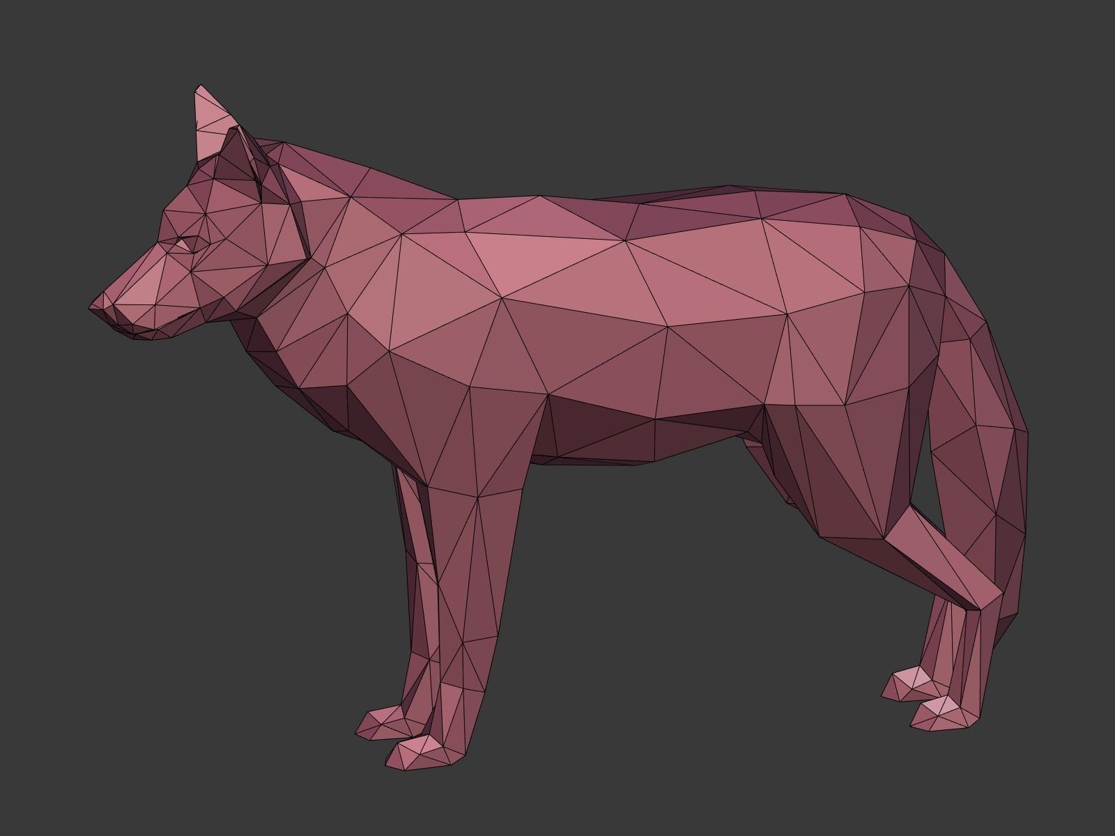 Cartoon Wolf - Dog - Low Poly Low-poly 3D model_8