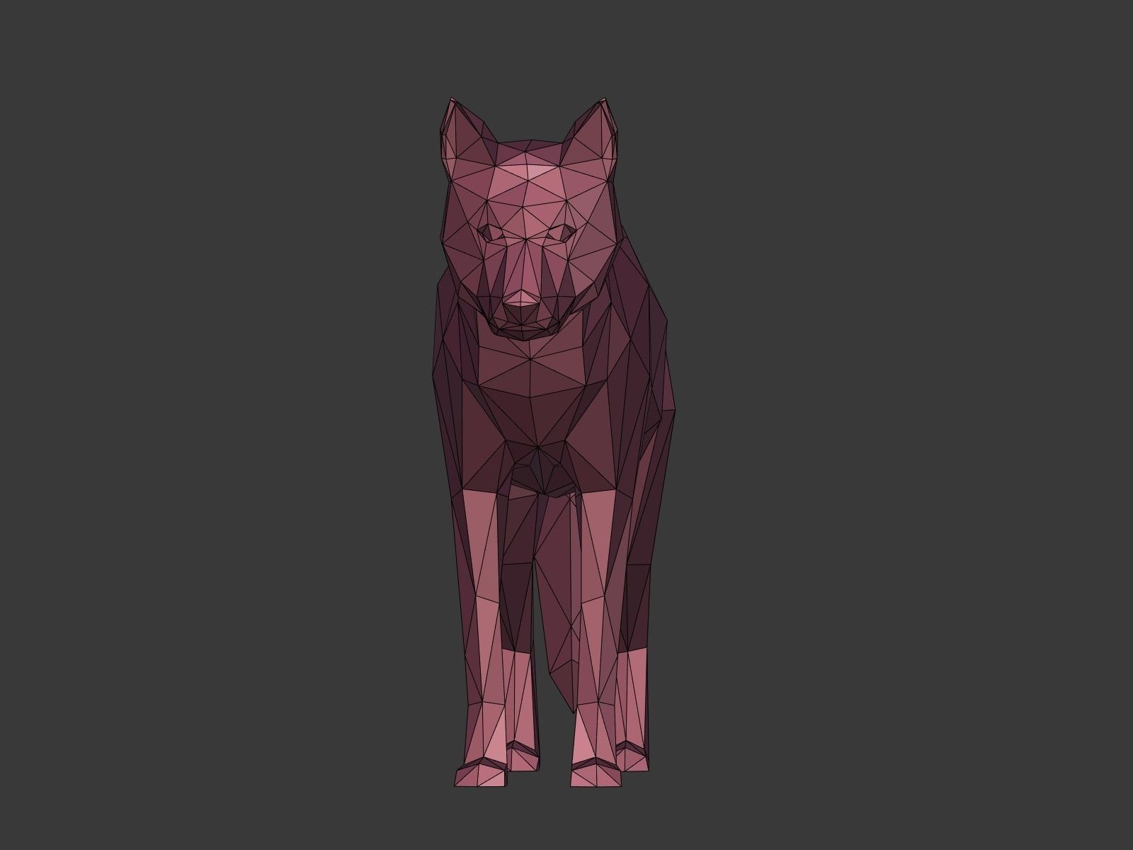 Cartoon Wolf - Dog - Low Poly Low-poly 3D model_6