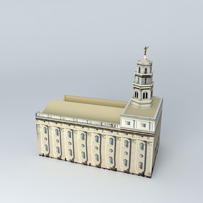 LDS. Temple Nauvoo, Illinois  Templo Mormon.  113th. Operatin... Free 3D model_1