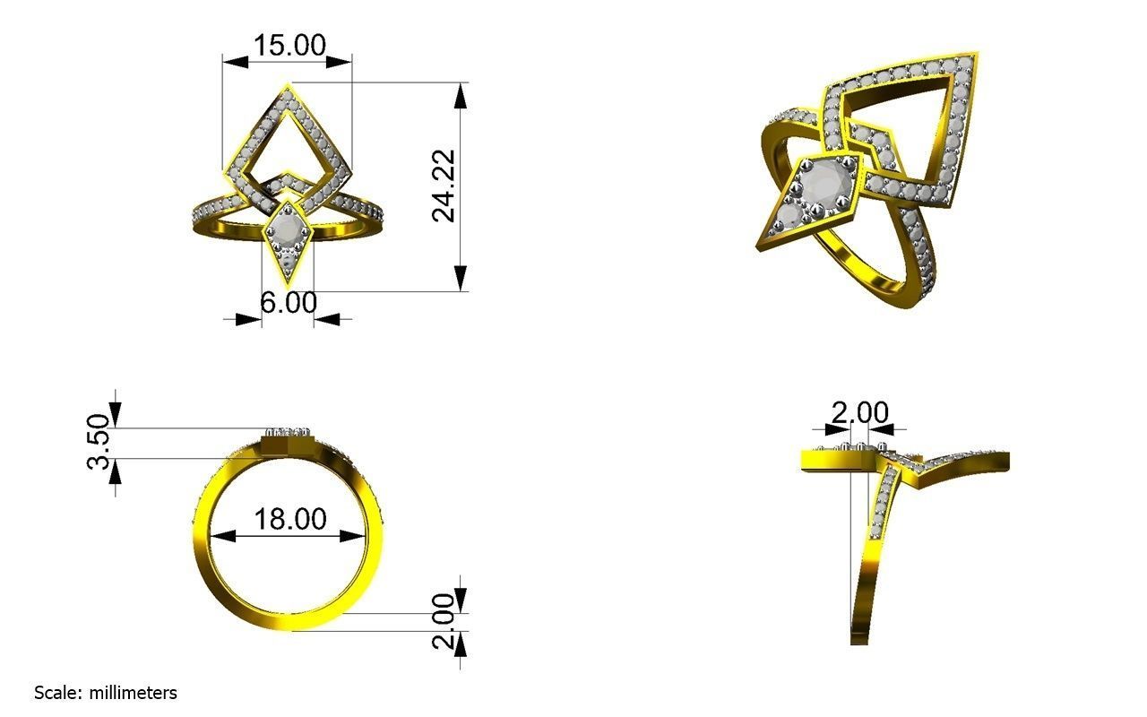 Ring with Radius Design 3D print model_6