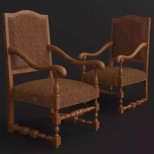 French Burlap Armchair - Restoration Hardware 3d model
