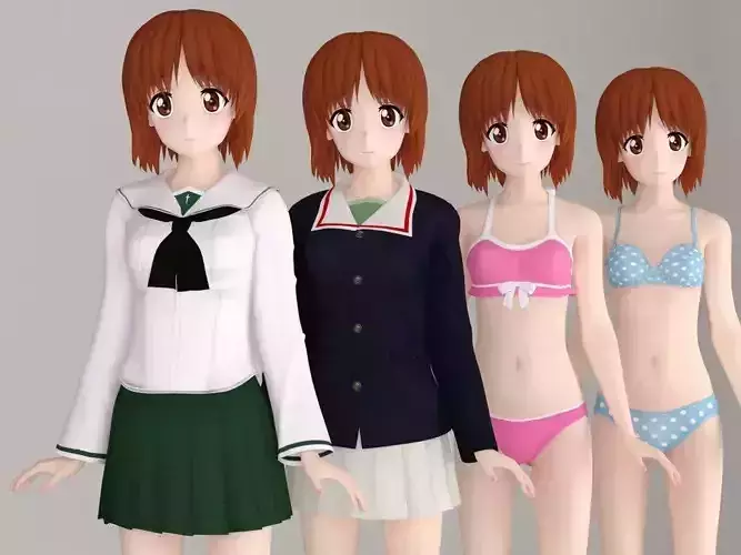 Miho Nishizumi anime girl pose 01