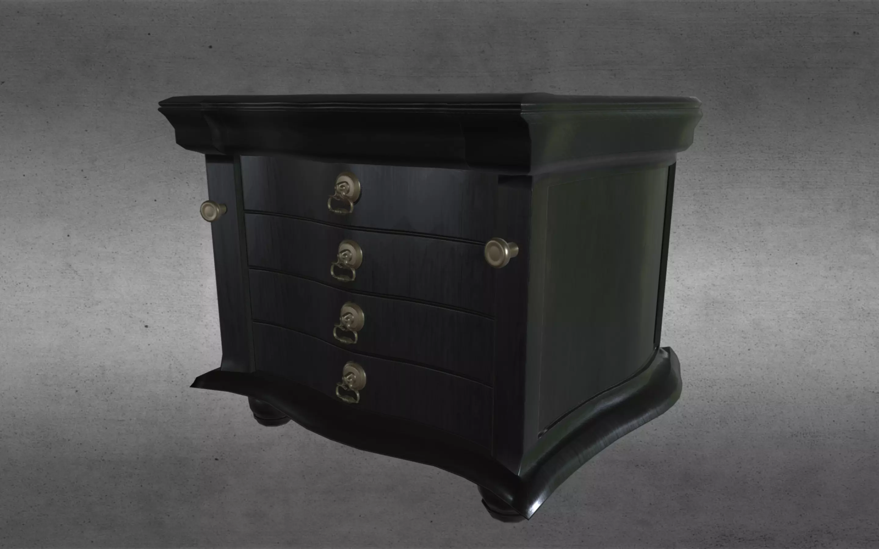 Dresser Drawer  Low-poly 3D model_0