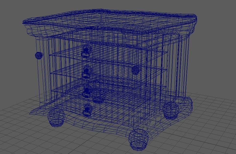 Dresser Drawer  Low-poly 3D model_1