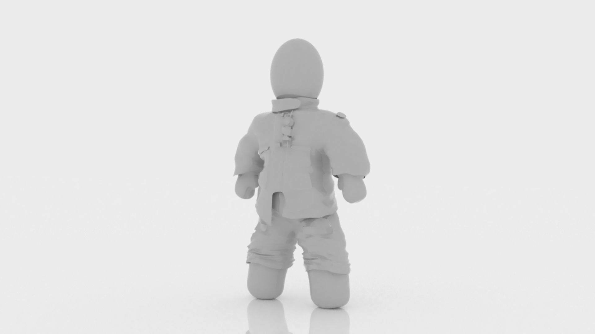 3D Fireman Costume Model Low-poly 3D model_4