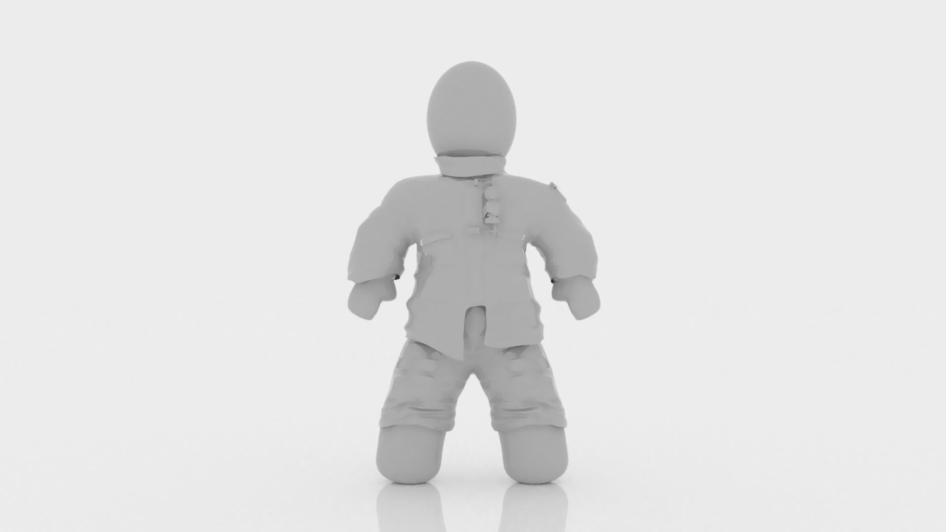 3D Fireman Costume Model Low-poly 3D model_3