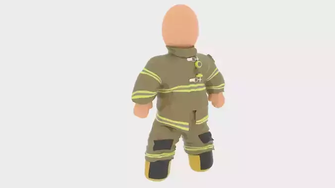 3D Fireman Costume Model