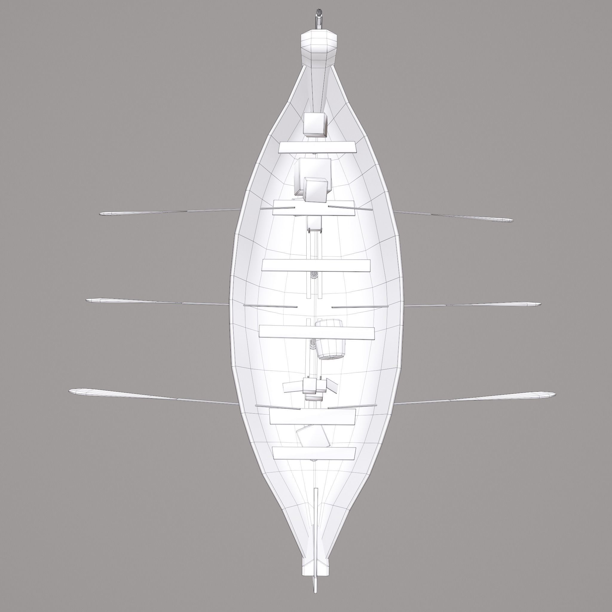 Wooden Viking Boat Low-poly 3D model_34